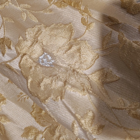 NEW Trixxi  Floral Jacquard Gown Yellow/Silver Long Formal Sz 1 Juniors - Picture 9 of 10